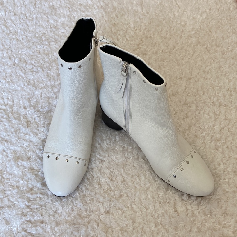 REBECCA MINKOFF White Isley Studded Bootie, Size 9M